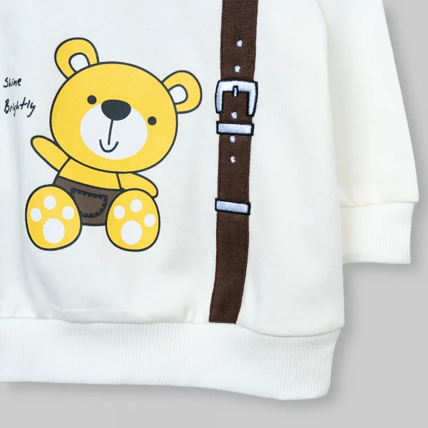 Bộ đông bé trai dài Animo Gấu nâu FW26 ST0626061 (1-4Y, Kem-Nâu)