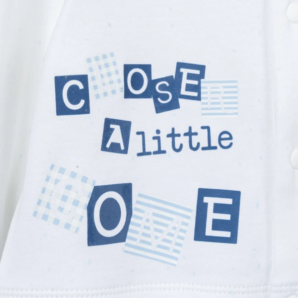Bodysuit đông bé trai dài Animo Little bear FW26 VD0726064 (0-12M,Trắng-Xanh nhạt)