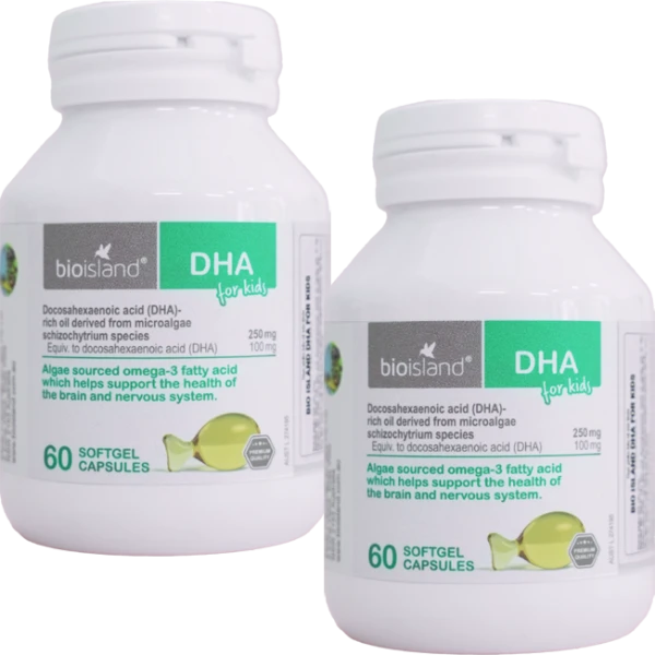Combo 2 TPBVSK Bioisland DHA cho trẻ em 60 viên (DHA for Kids)