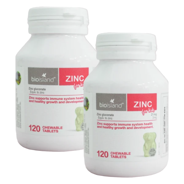 Combo 2 TPBVSK Bioisland kẽm cho trẻ em 120 viên (Zinc for Kids)