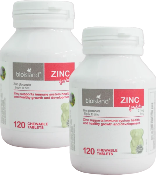 Combo 2 TPBVSK Bioisland kẽm cho trẻ em 120 viên (Zinc for Kids)
