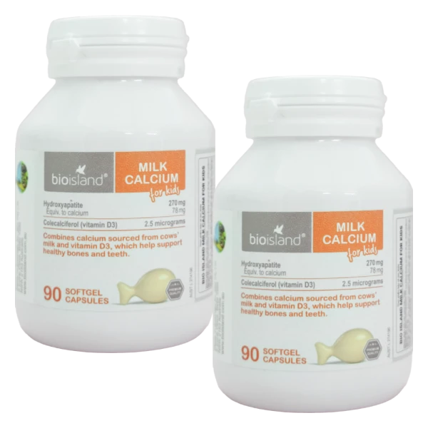Combo 2 TPBVSK Bioisland Canxi cho trẻ em 90 viên (Milk Calcium for Kids)