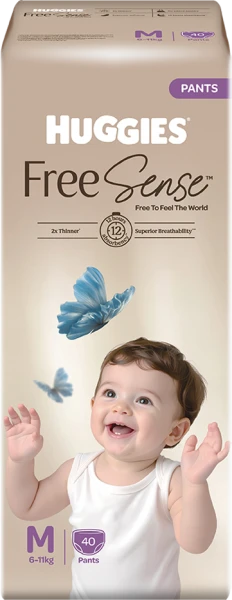 Tã quần Huggies Free Sense size M 40 miếng (6-11kg)