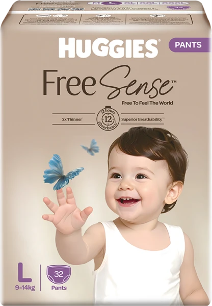 Tã quần Huggies Free Sense size L 32 miếng (9-14kg)