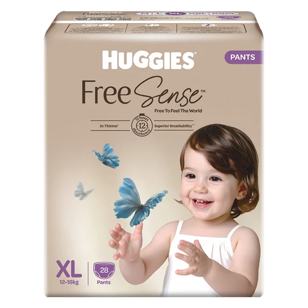 Tã quần Huggies Free Sense size XL 28 miếng (12-18kg)