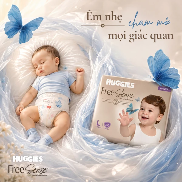 Tã quần Huggies Free Sense size XL 28 miếng (12-18kg)
