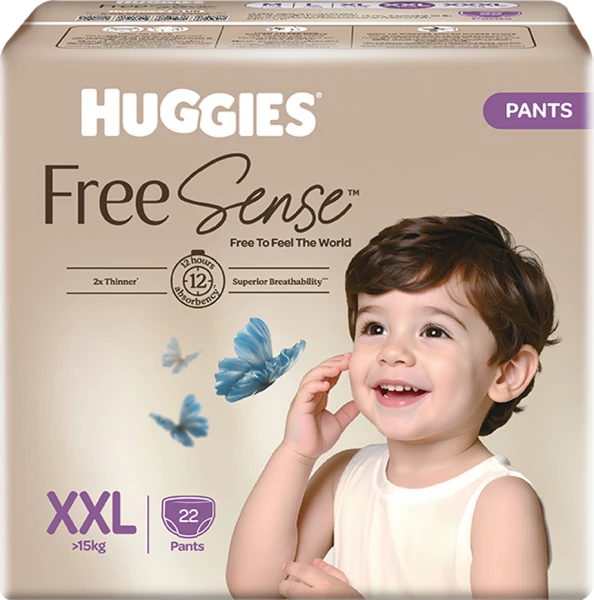 Tã quần Huggies Free Sense size XXL 22 miếng (>15kg)