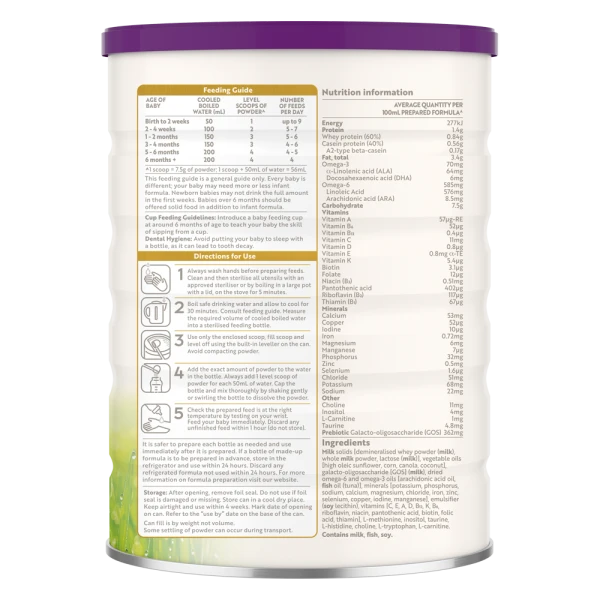 Sản phẩm dinh dưỡng công thức cho trẻ từ 0-6 tháng tuổi a2 Gentle Gold Premium Infant Formula (800G)