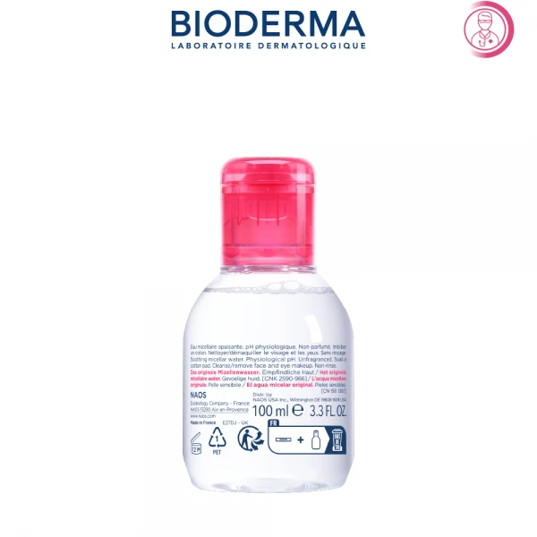 Dung dịch làm sạch và tẩy trang Micellar cho da thường và da nhạy cảm Bioderma Sensibio H2O 100ml