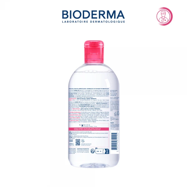 Dung dịch làm sạch và tẩy trang Micellar cho da thường và da nhạy cảm Bioderma Sensibio H2O 500ml