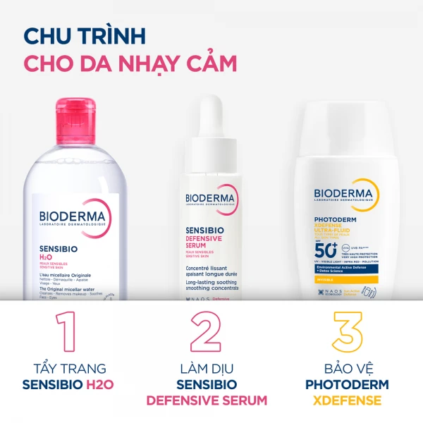 Dung dịch làm sạch và tẩy trang Micellar cho da thường và da nhạy cảm Bioderma Sensibio H2O 500ml