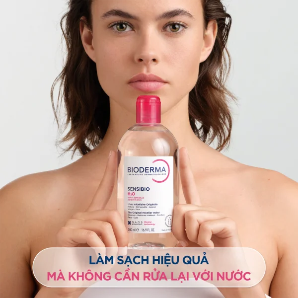 Dung dịch làm sạch và tẩy trang Micellar cho da thường và da nhạy cảm Bioderma Sensibio H2O 500ml