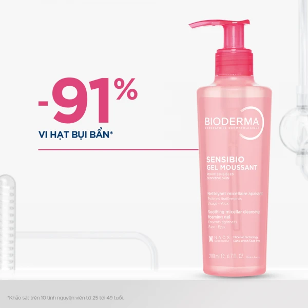 Gel rửa mặt tạo bọt cho da nhạy cảm Bioderma Sensibio Gel Moussant 200ml