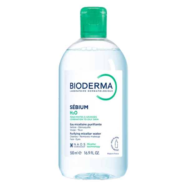Dung dịch làm sạch và tẩy trang Micellar cho da hỗn hợp và da dầu Bioderma Sébium H2O 500ml