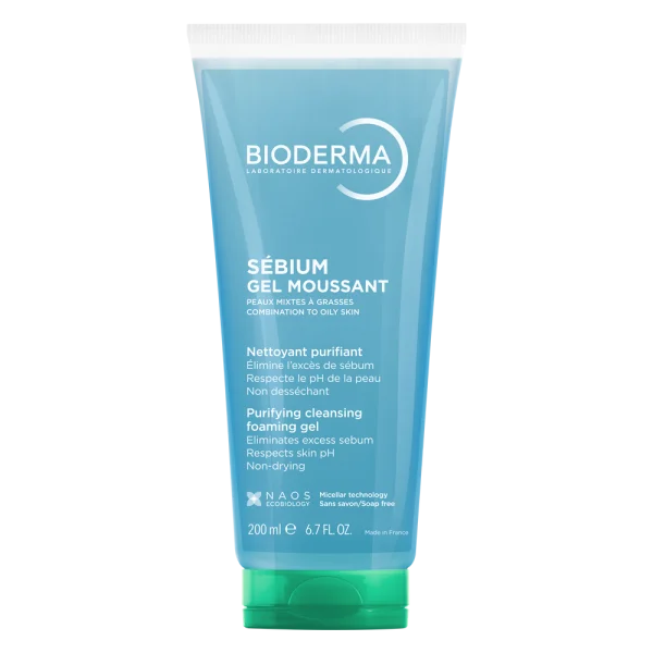 Gel rửa mặt tạo bọt cho da hỗn hợp và da dầu Bioderma Sébium Gel Moussant 200ml