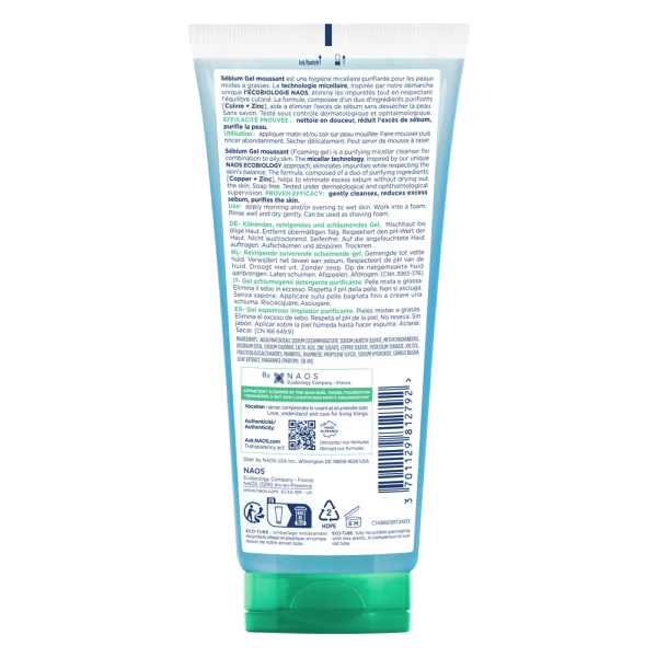 Gel rửa mặt tạo bọt cho da hỗn hợp và da dầu Bioderma Sébium Gel Moussant 200ml