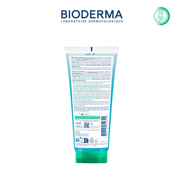 Gel rửa mặt tạo bọt cho da hỗn hợp và da dầu Bioderma Sébium Gel Moussant 200ml