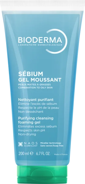 Gel rửa mặt tạo bọt cho da hỗn hợp và da dầu Bioderma Sébium Gel Moussant 200ml