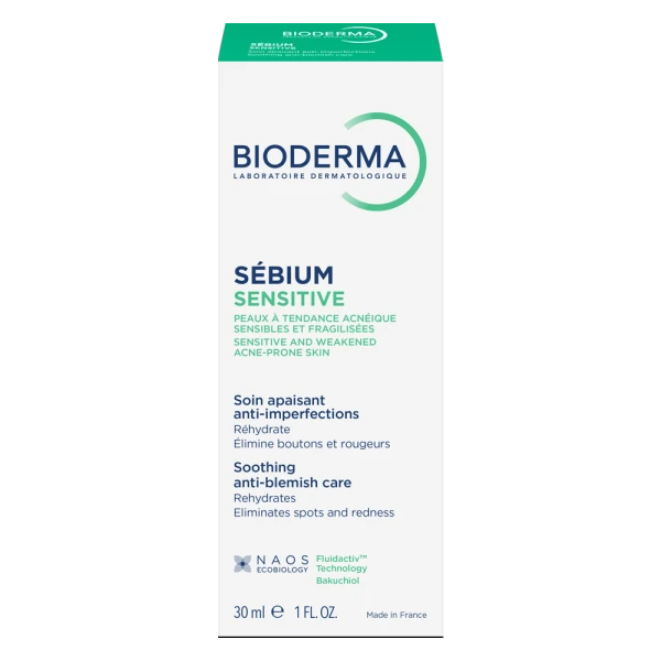 Kem dưỡng giảm mụn cho da mụn viêm nhạy cảm Bioderma Sébium Sensitive - 30 ml