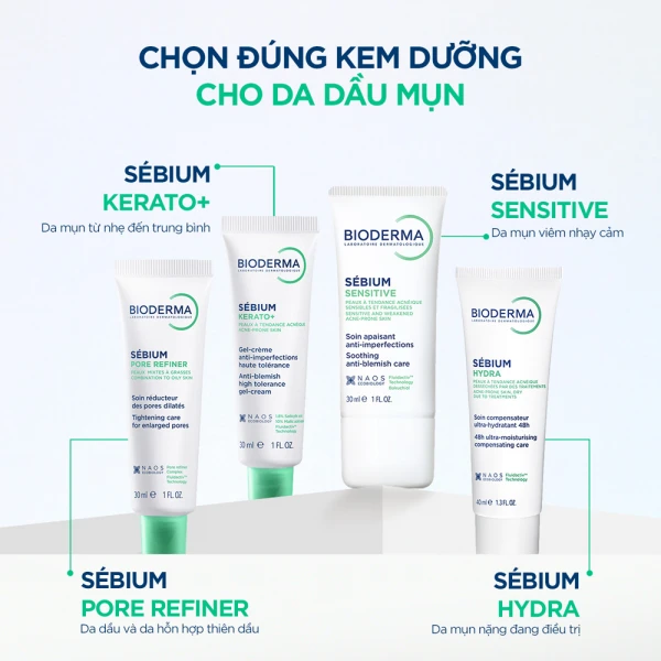 Kem dưỡng giảm mụn cho da mụn viêm nhạy cảm Bioderma Sébium Sensitive - 30 ml