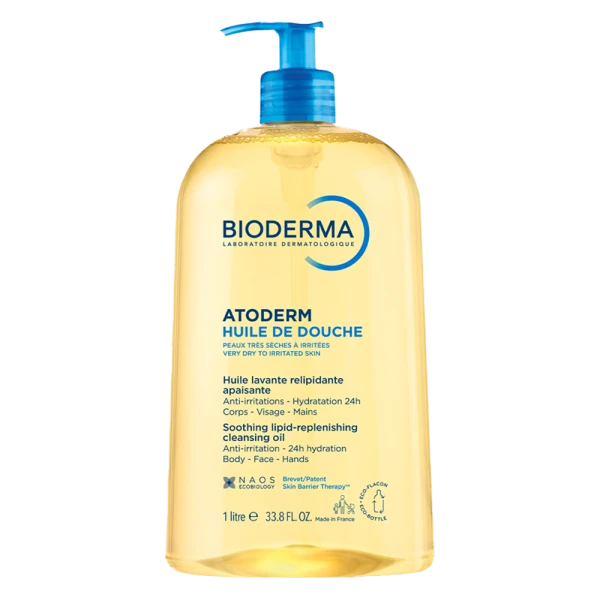 Dầu tắm giúp làm sạch, làm dịu và dưỡng ẩm dành cho da khô, da nhạy cảm Atoderm Huile De Douche 1L