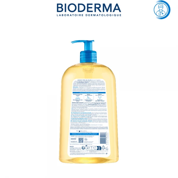 Dầu tắm giúp làm sạch, làm dịu và dưỡng ẩm dành cho da khô, da nhạy cảm Atoderm Huile De Douche 1L