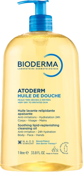 Dầu tắm giúp làm sạch, làm dịu và dưỡng ẩm dành cho da khô, da nhạy cảm Atoderm Huile De Douche 1L