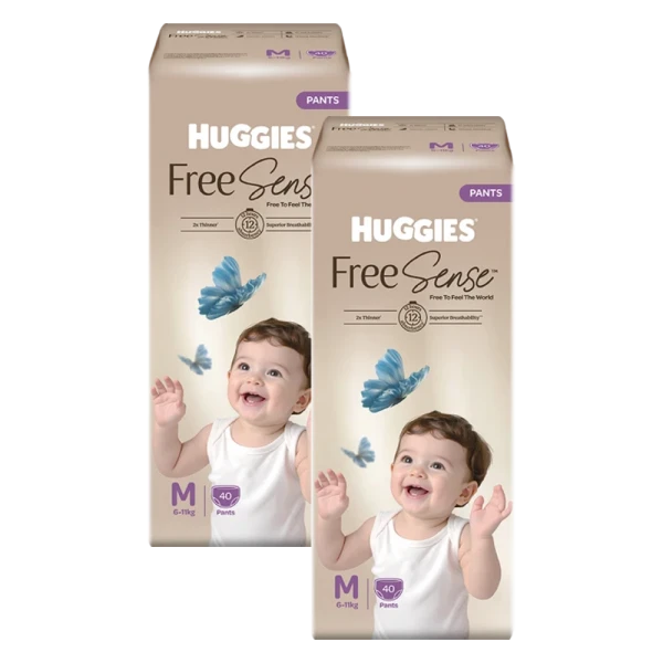 Combo 2 tã quần Huggies Free Sense size M 40 miếng