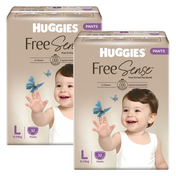 Combo 2 tã quần Huggies Free Sense size L 32 miếng