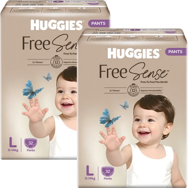 Combo 2 tã quần Huggies Free Sense size L 32 miếng