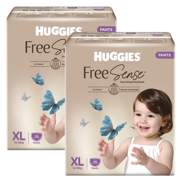 Combo 2 tã quần Huggies Free Sense size XL 28 miếng