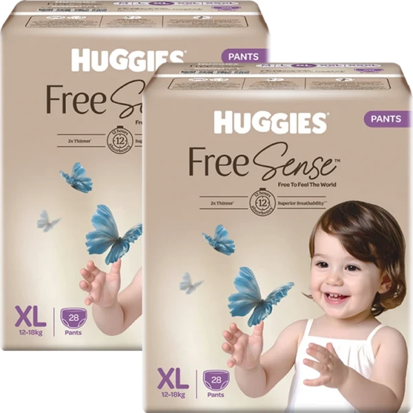 Combo 2 tã quần Huggies Free Sense size XL 28 miếng