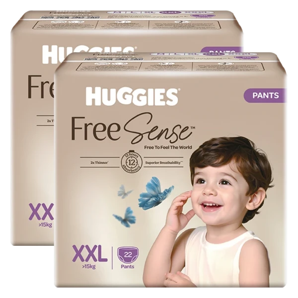 Combo 2 tã quần Huggies Free Sense size XXL 22 miếng