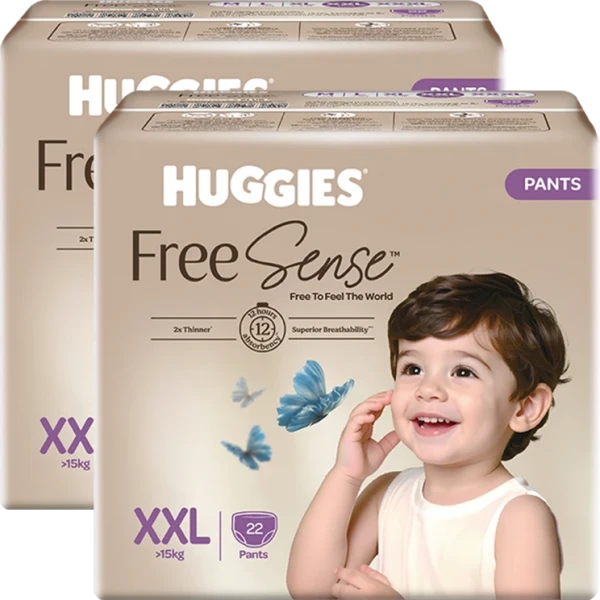 Combo 2 tã quần Huggies Free Sense size XXL 22 miếng