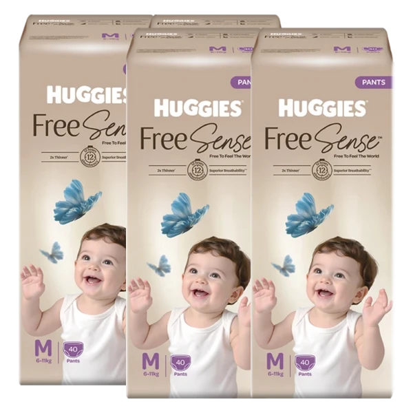 Combo 4 tã quần Huggies Free Sense size M 40 miếng