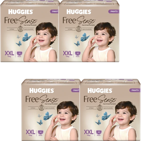 Combo 4 tã quần Huggies Free Sense size XXL 22 miếng