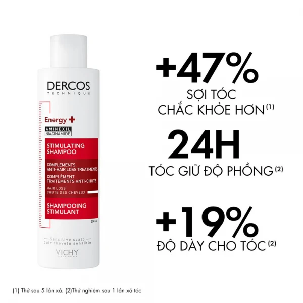 Dầu gội Vichy Dercos Energising hỗ trợ giảm gãy rụng tóc (200ml)