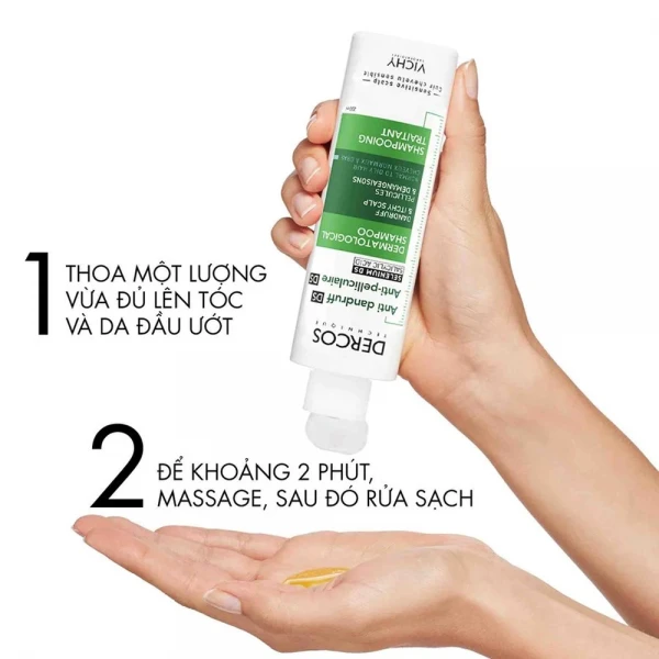 Dầu gội Vichy Dercos Anti-Dandruff DS hỗ trợ làm sạch gàu cho da đầu dầu (200ml)