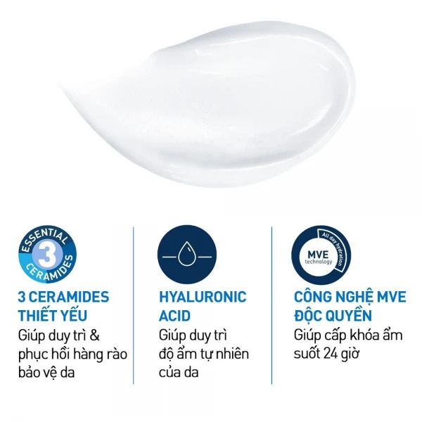 Kem dưỡng ẩm CeraVe Moisturising Cream cho da khô đến rất khô (50ml)