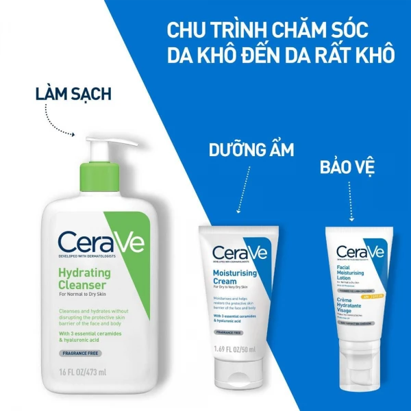 Kem dưỡng ẩm CeraVe Moisturising Cream cho da khô đến rất khô (50ml)