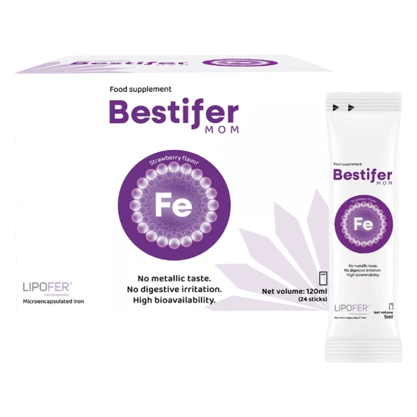 Thực phẩm bảo vệ sức khỏe Bestifer Mom bổ sung sắt cho mẹ bầu và sau sinh (5ml x 24 gói)