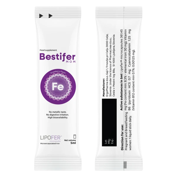 Thực phẩm bảo vệ sức khỏe Bestifer Mom bổ sung sắt cho mẹ bầu và sau sinh (5ml x 24 gói)