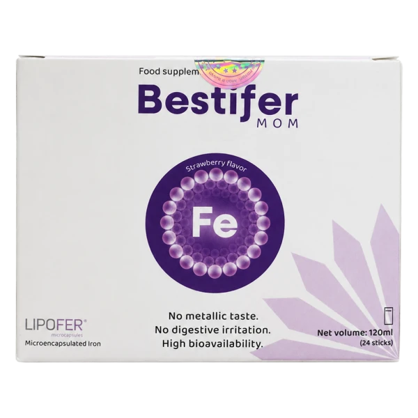 Thực phẩm bảo vệ sức khỏe Bestifer Mom bổ sung sắt cho mẹ bầu và sau sinh (5ml x 24 gói)