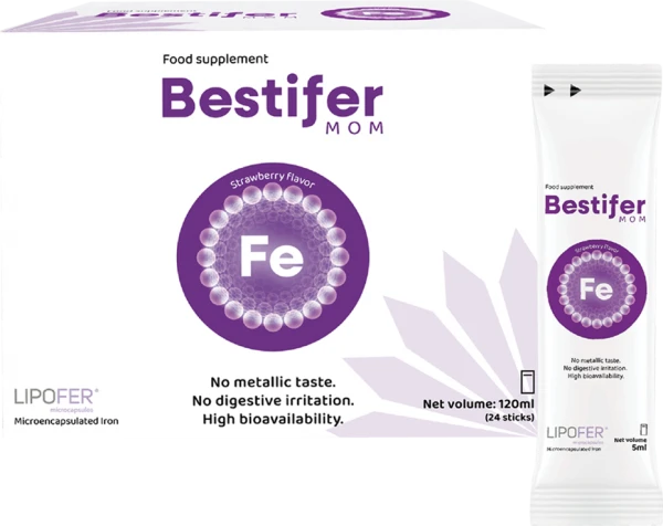 Thực phẩm bảo vệ sức khỏe Bestifer Mom bổ sung sắt cho mẹ bầu và sau sinh (5ml x 24 gói)