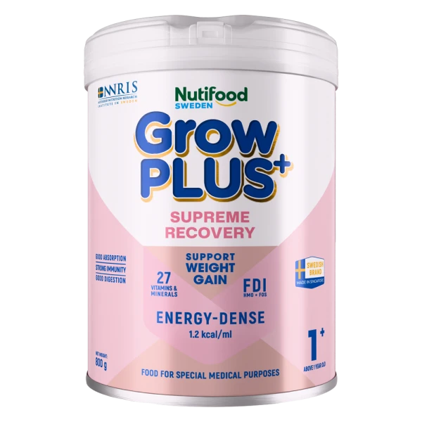 Thực phẩm dinh dưỡng y học NutiFood Sweden GrowPLUS+ Supreme Recovery 1+ cho bé từ 1 tuổi (800g)
