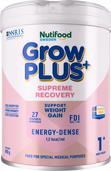 Thực phẩm dinh dưỡng y học NutiFood Sweden GrowPLUS+ Supreme Recovery 1+ cho bé từ 1 tuổi (800g)