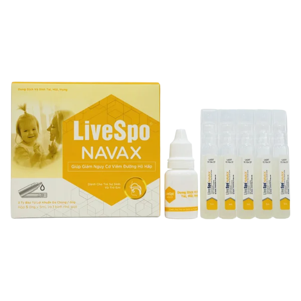 LiveSpo Navax dạng nhỏ giọt cho trẻ sơ sinh và trẻ em (5 ống x 5ml)