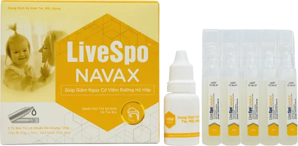 LiveSpo Navax dạng nhỏ giọt cho trẻ sơ sinh và trẻ em (5 ống x 5ml)