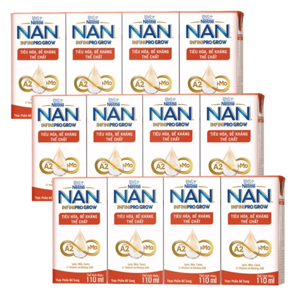 Combo 3 lốc Thực phẩm bổ sung NESTLE NAN INFINIPRO GROW 9(4x110ml)