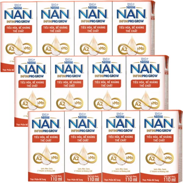 Combo 3 lốc Thực phẩm bổ sung NESTLE NAN INFINIPRO GROW 9(4x110ml)